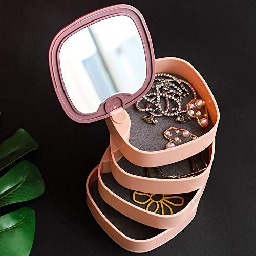 360° Rotating Jewelry Storage Box 4 Layers Portable