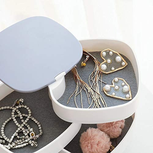 360° Rotating Jewelry Storage Box 4 Layers Portable