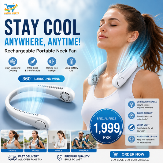 Rechargeable Portable Neck Fan, Hands-free Cooling