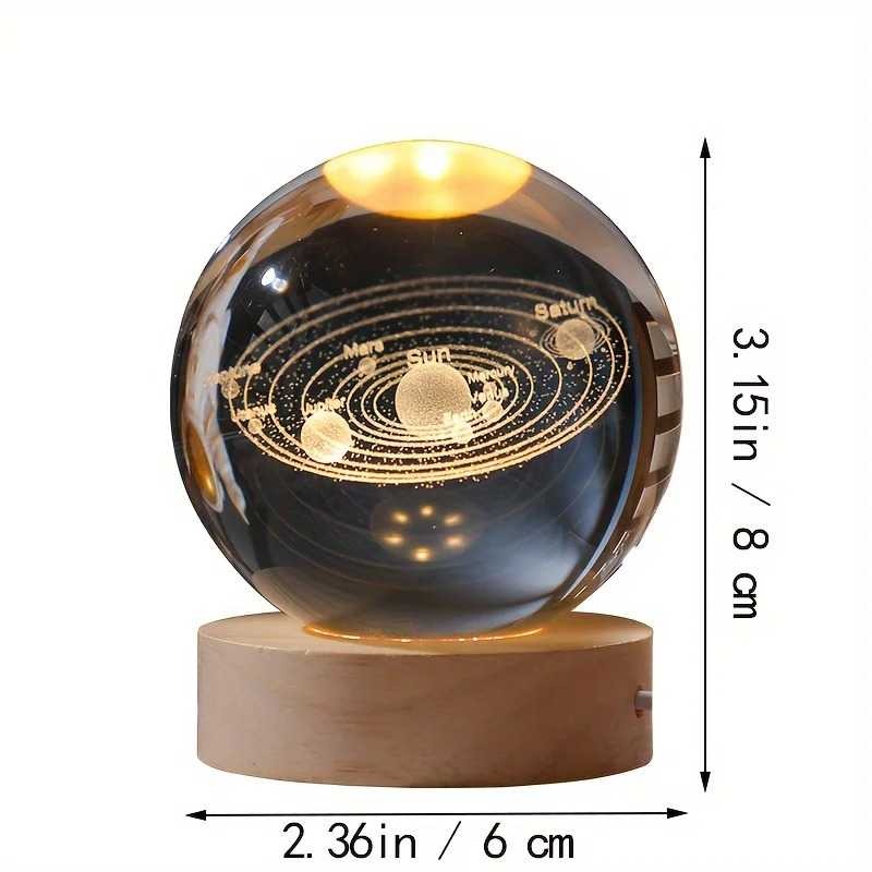 Saturn’s Glow – 3D Crystal Galaxy Lamp