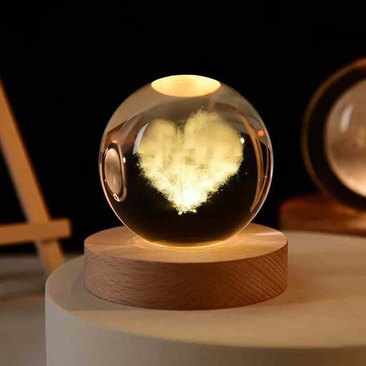 Saturn’s Glow – 3D Crystal Galaxy Lamp